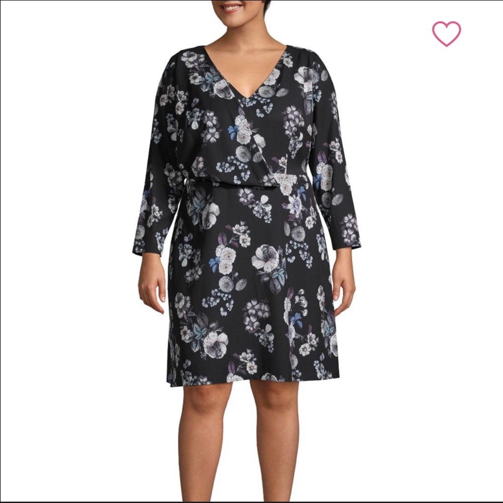 Nwot Adrianna Pappel Faux Wrap Floral Dress